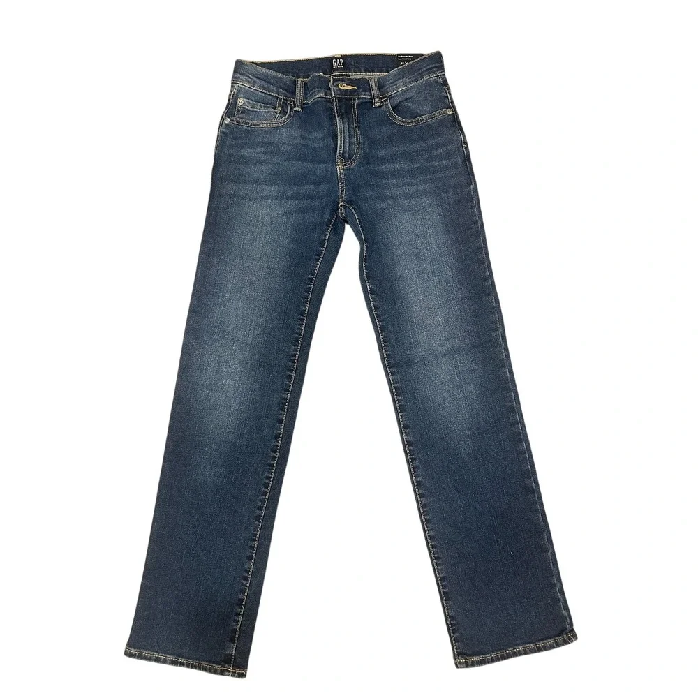 NWT Kids GAP‎ Stretch Straight Jeans Blue Denim Size 14 Boys